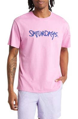 Saturdays NYC Logo Cotton Graphic T-Shirt in Fuchsia Pink