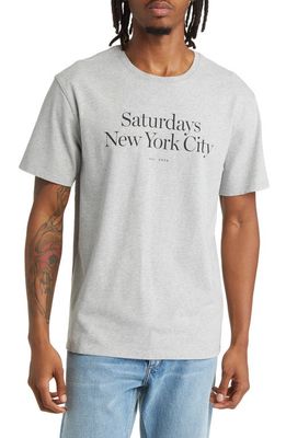 Saturdays NYC Miller Standard Logo Graphic T-Shirt in Ash Heather