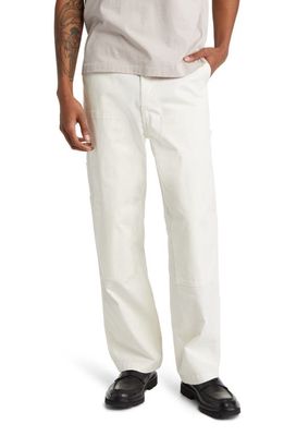 Saturdays NYC Morris Stretch Cotton Canvas Carpenter Pants in Ivory