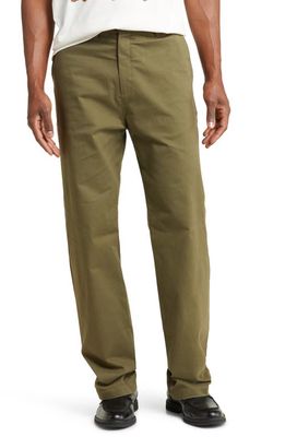 Saturdays NYC Ross Brushed Cotton Blend Pants in Army Green