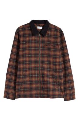 Saturdays NYC Ryan Zip Front Flannel Shirt in Black/brown