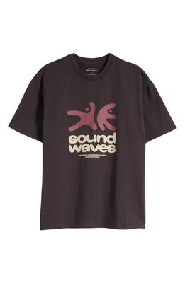 Saturdays NYC Sound Waves Cotton Graphic T-Shirt in Ganache