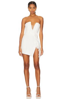 SAU LEE Fleur Mini Dress in White