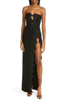 SAU LEE Florence Strapless Gown in Black
