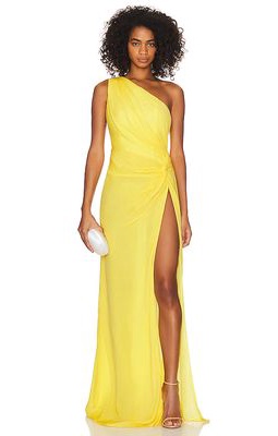 SAU LEE Helene Dress in Yellow