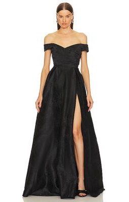 SAU LEE Lucinda Gown in Black