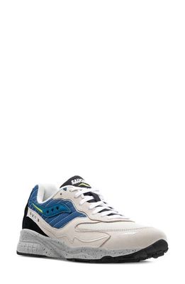 Saucony 3D Grid Hurricane Sneaker in Cream/Blue