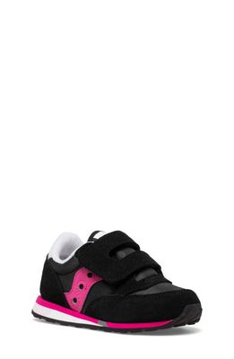 Saucony Kids' Jazz Hook & Loop Sneaker in Black/Pink