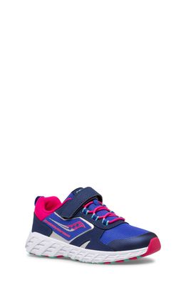 Saucony Kids' Wind Shield 2.0 Water Repellent Sneaker in Blue/Pink