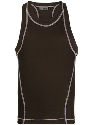 Saul Nash contrast-stitching ribbed tank top - Brown