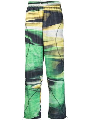 Saul Nash graphic-print straight leg trousers - Green