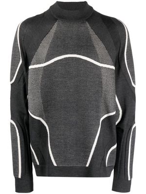 Saul Nash intarsia-knit merino-wool jumper - Grey