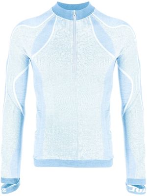 Saul Nash intarsia-knit wool-blend compression top - Blue