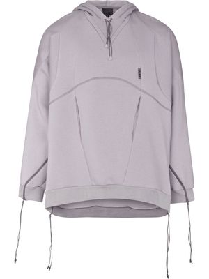 SAUL NASH mesh-detailed drawstring hoodie - Grey