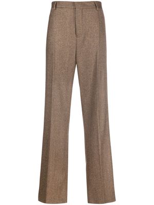 SAULINA high-waisted herringbone trousers - Brown