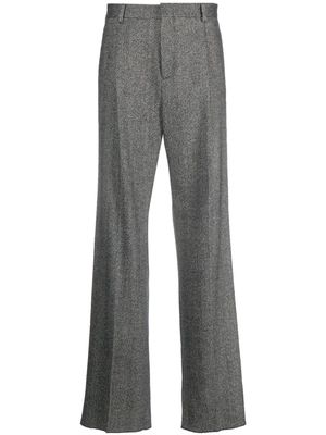 SAULINA high-waisted herringbone trousers - Grey