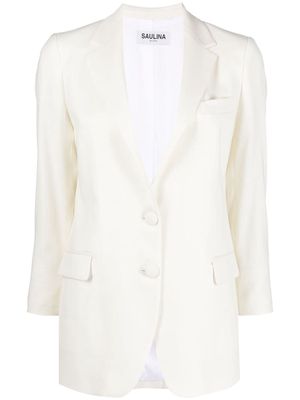 SAULINA long-sleeved single-breasted blazer - White