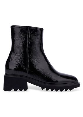Saundra 40MM Glossy Leather Ankle Boots
