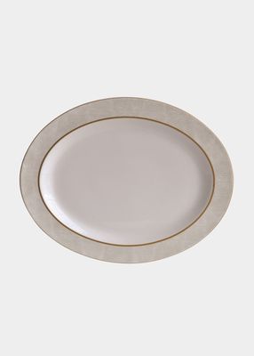 Sauvage White Oval Platter, 15"