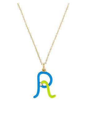 Save The Colors 9K Gold & Enamel Two-Tone Letter Necklace