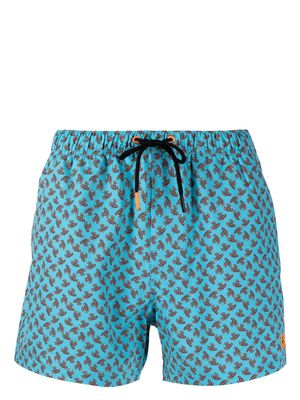 Save The Duck Ademir lobster-print swim shorts - Blue