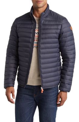 Save The Duck Alexander Quilted Water Resistant Insulated Puffer Jacket in Grey Black