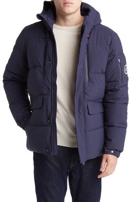 Save The Duck Alter Water Repellent Hooded Puffer Jacket in Navy Blue