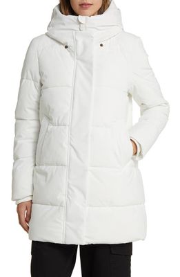 Save The Duck Bethany Water Repellent Hooded Quilted Parka in Off White
