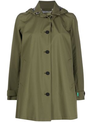 Save The Duck buttoned-up hooded coat - Green