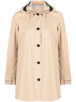 Save The Duck buttoned-up hooded jacket - Neutrals