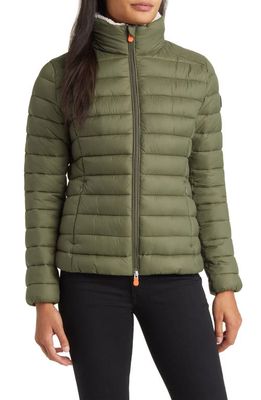 Save The Duck Camilla Puffer Jacket in Laurel Green