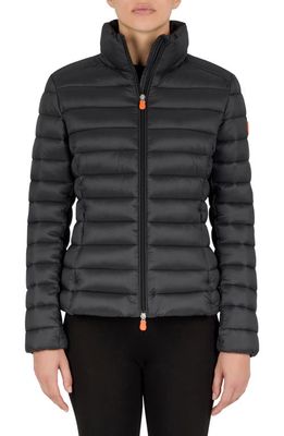 Save The Duck Carly Water Repellent Recycled Nylon Puffer Jacket in Black