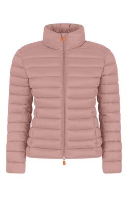 Save The Duck Carly Water Repellent Recycled Nylon Puffer Jacket in Blush Pink