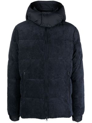 Save The Duck corduroy hooded padded jacket - Blue