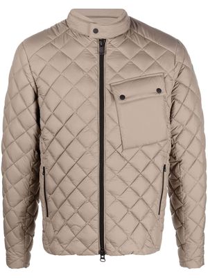 Save The Duck diamond-quilted zip-fastening jacket - Grey