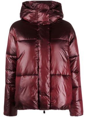 Save The Duck distressed-effect puffer jacket - Red