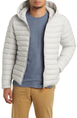 Save The Duck Donald Hooded Puffer Jacket in Frozen Grey
