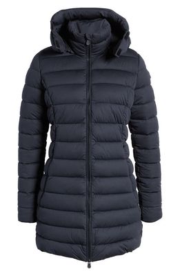 Save The Duck Dorothy Hooded Stretch Puffer Jacket in Blue Black