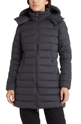 Save The Duck Dorothy Quilted Puffer Coat in Grey Black