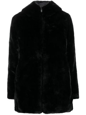 Save The Duck faux-fur hooded coat - Black