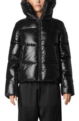 Save The Duck Faux Fur Lined Wind Resistant & Water Repellent Insulated Puffer Jacket in Black