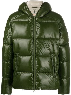 Save The Duck glossy-finish padded jacket - Green