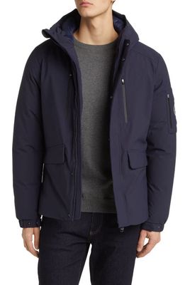 Save The Duck Hiram Water Resistant Hooded Coat in Navy Blue
