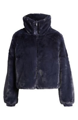Save The Duck Jeon Water Repellent Reversible Faux Fur Jacket in Blue Black