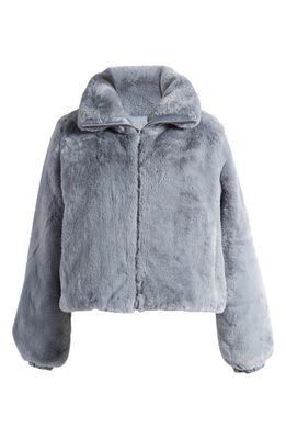 Save The Duck Jeon Water Repellent Reversible Faux Fur Jacket in Blue Fog