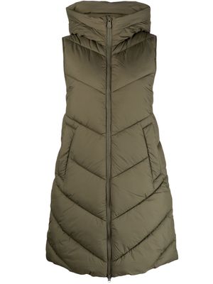 Save The Duck Jude chevron-quilted hooded gilet - Green