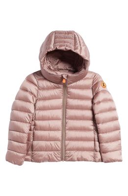 Save The Duck Kids' Bibi Hooded Puffer Jacket in Misty Rose