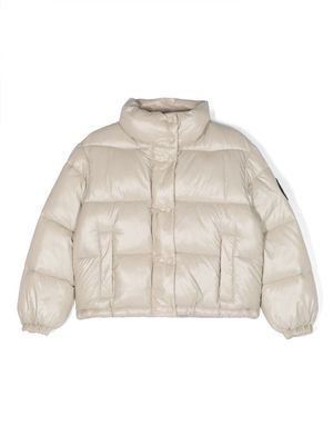 Save The Duck Kids Cini logo-patch padded jackect - Neutrals