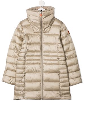 Save The Duck Kids faux-fur lined padded coat - Neutrals
