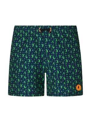 Save The Duck Kids Getu animal-print swim shorts - Green